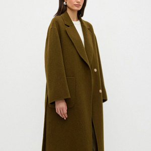 Servicios OEM: Abrigo Largo Casual Grueso de Lana para Mujer, Transpirable, Ropa de Invierno, Botones de Cuerno, Relleno de Fibra de Poliéster y Piel de Visón - Product Image 2