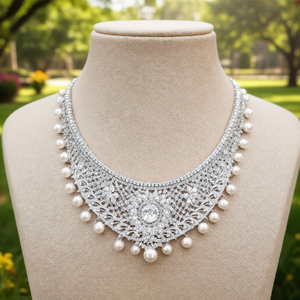Fine Jewelry White Zircon Stone Bridal Choker - Product Image 2