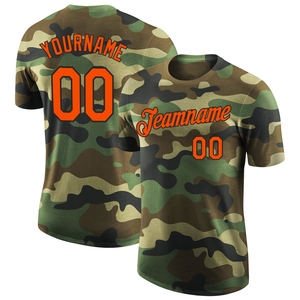 Venta al por mayor directa de fábrica: Camuflaje naranja-negro personalizado de alto rendimiento, antibacteriano, 100% poliéster, Salute Service - Product Image 1