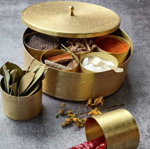 Spices Boxes Best Quality Metal Spice <b>Box</b> Seven Compartments Masala <b>Box</b> Food Grade Eco-Friendly Dishwasher Safe Wholesale - Product Image 5