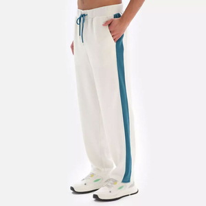 Ensemble de survêtement décontracté pour homme, blanc et bleu, avec blocs de couleur, manches longues, fermeture éclair sur le devant, idéal pour le printemps - Product Image 6
