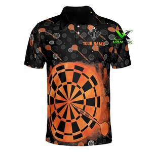 T-shirt décontracté à manches courtes VANTEX pour homme, séchage rapide, 100 % polyester tricoté, avec impression flamme et nom personnalisé - Product Image 5