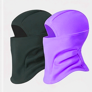 Masque de ski 54-56CM pour adulte en polyester noir et violet, vente en gros, cagoule de haute qualité, respirante, masque facial d'extérieur, coupe-vent - Product Image 1