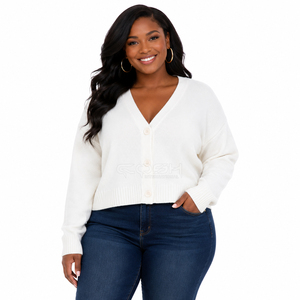Cosh International Sorority Sisterhood Acrylic White Custom Logo Knitted <b>Cardigan</b> <b>Sweater</b> Top Stylish Winter Wear Warm <b>Sweater</b> - Product Image 1