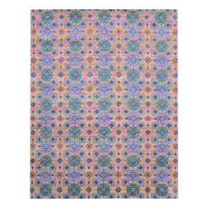 Handknotted Wool and Silk <b>Rug</b> Multicolored <b>Pastel</b> and Emerald Geometric Pattern 10' X 14' Luxury Bohemian Thick Carpet - Product Image 2