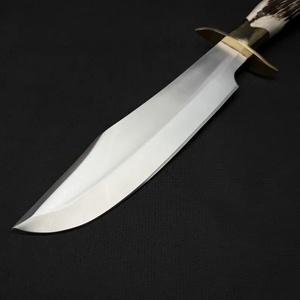 Handmade Industrial Grade Bowie Hunting Knife Straight <b>Drop</b> Point Stag Antler Handle Fixed Tactical Survival Stainless Steel OEM - Product Image 3