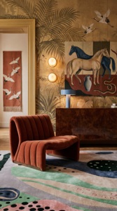 Tapis Pastel Deepwater Moderne Abstrait de Haute Qualité en Laine de Nouvelle-Zélande et Mélange Tencel, Doux, Durable, Tufté à la Main, pour Salon - Product Image 5