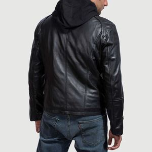 Chaqueta de Cuero Casual para Hombre, Impermeable, de Invierno, con Cuello Alto y Logotipo Frontal, de Primera Calidad, a la Moda, Venta al Por Mayor - Product Image 5