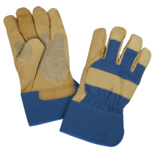 Guantes de Manipulación Industriales Canadienses Reforzados de Cuero de Vaca y Lona para Jardinería, Soldadura, Antivibración con Puño de Seguridad - Product Image 2