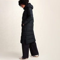 Veste matelassée longue pour femmes, taille plus, noire, hiver, à capuche, légère, pour l'extérieur par temps froid, avec doublure en polaire, polyester
