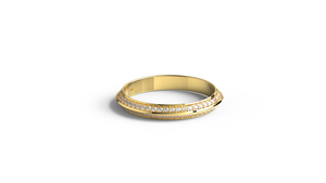 Anillo de Diamantes Redondos Modernos de Oro de 18K, Anillo de Boda con Doble Hilera de Micro Pavé, Anillos de Eternidad Geométricos Apilables, Joyería para Mujer, Regalo - Product Image 1