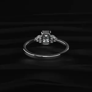 Magnifique bague en or avec diamant CVD taille émeraude cultivé en laboratoire D-E VVS-VS pour mariages et anniversaires - Mettez en valeur la beauté et la brillance - Achetez directement - Product Image 5