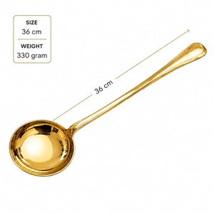 Cuillère à café de luxe en acier inoxydable doré, long manche, cuillère doseuse pour thé, sucre, poudre, épices et accessoires de cuisine - Product Image 4