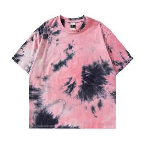 T-shirt décontracté pour homme à manches courtes, col rond, tricoté, tie-dye, coupe classique, respirant, jersey 180g - Product Image 6