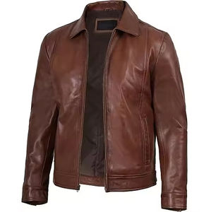 Chaqueta de Cuero de Piel de Oveja Genuina para Hombre de Primera Calidad |   Nuevo Abrigo de Cuero de Invierno de Diseño Moderno |   OEM al por Mayor - Product Image 4