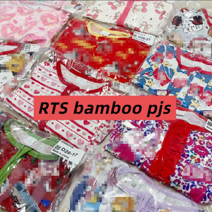 Piyama Serat Bambu RTS untuk Anak-anak Lengan Panjang dengan Cetakan Reaktif Kartun Pakaian Tidur Rumah untuk Anak Perempuan Bernapas Rajutan Bambu Bayi. - Product Image 1
