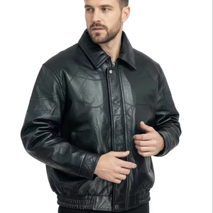 Men's 2026 Retro Leather Garment Dyed Breathable Jacket New Style Hip Hop Biker Coat Waterproof Eco-Friendly Windproof XS Front - Product Image 6