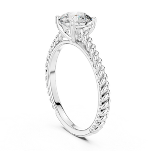 1.0ct Brilliant Cut Moissanite <b>Solitaire</b> <b>Ring</b> 925 Sterling <b>Silver</b> Twisted Band Luxury Handmade Engagement fine Jewelry for women - Product Image 2