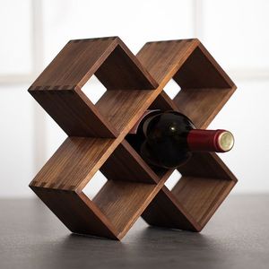 Porte-bouteilles en bois pour comptoir, design moderne, écologique, fait main |   Cadeau d'anniversaire |   Qualité supérieure |   Commandes en gros - Product Image 1
