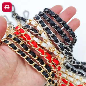 Correa de hombro <span class=keywords><strong>DIY</strong></span> para bolso de mujer, accesorios de cadena metálica para bolso cruzado con correa de cadena de hierro y cuero PU, en stock. - Product Image 3