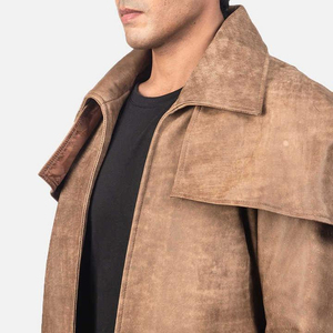 Chaqueta de Cuero Larga para Hombre, de Alta Calidad, Ligera, con Corte Moderno, Acabado Suave, Elegante, para Viajes de Negocios - Product Image 6