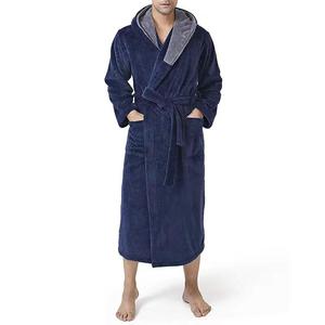 Local Stock Luxury Plush Oversize Winter Soft Warm Long Velour <b>Bathrobe</b> <b>Hooded</b> Men Thick Night Fleece Pockets 100% Cotton - Product Image 5