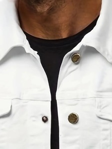 Classic <b>Men</b> <b>Denim</b> <b>Jacket</b> Regular Fit Comfortable Durable Cotton Blend Ideal for Office Casual Travel and Daily - Product Image 3