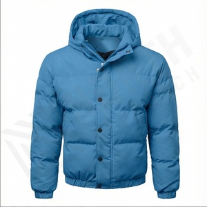 Chaqueta Parka con capucha de verano de alta calidad con cuello levantado y detalle hinchado de burbujas logotipo bordado personalizado nuevo estilo de calle principal - Product Image 1