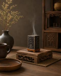 Quemador de incienso metálico rústico, soporte tradicional para incienso, para fragancia de Oud, decoración de interiores estilo granja. - Product Image 3