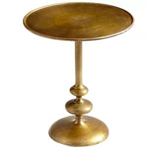 Mesa auxiliar de metal de estilo contemporáneo con elegante estructura y estante de almacenamiento para colocar al lado del sofá - Product Image 3