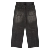 Jean en denim de coton pour homme, taille haute, décontracté, tricoté, ODM, doux et confortable, pour tous les jours, toutes saisons, 300 GSM, en molleton