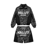 Ensemble de survêtement camouflage sur mesure pour homme, veste zippée et short en polyester/nylon, respirant, séchage rapide, vêtements décontractés pour l'hiver