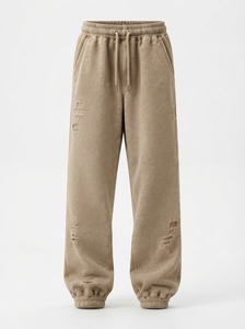 Ensemble de survêtement pour homme beige vieilli, comprenant un sweat à capuche oversize et un pantalon de jogging, brodé One Apex, style streetwear, deux pièces assorties - Product Image 6