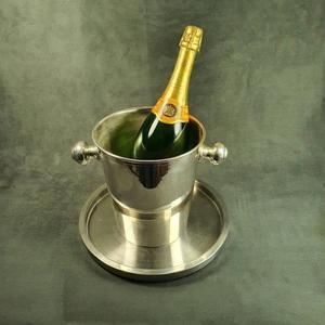 Seau à glace argenté avec plateau, accessoires pour bar à domicile, présentoir de comptoir, design solide, 3 litres, pour refroidir le champagne - Product Image 4