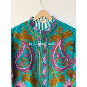 Wholsale Suzani <b>Velvet</b> <b>Jacket</b> Handmade Floral Embroidery <b>Jacket</b> Boho Hippie <b>Jacket</b> Inside Cotton Iining <b>Jacket</b> Winter <b>Jacket</b> - Product Image 4