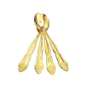 Ensemble de couverts de luxe en or, manche floral vintage, en acier inoxydable, cuillère à dessert royale, fourchette, ensemble de couverts pour mariage - Product Image 6
