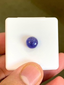 Cabochon de Tanzanite naturelle bleue ronde, pierre précieuse en vrac pour la fabrication de bijoux, bague, pendentif, collier - Product Image 2