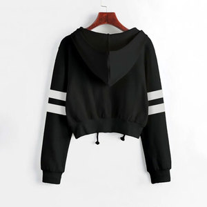 Sweat-shirt à capuche zippé court pour femme, hiver/printemps/été/automne, avec badge frontal, manches longues, écologique, imperméable - Product Image 6