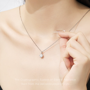 Wholesale IGI Certified 14K 18K Gold Lab Grown Diamond Solitaire Pendant Necklace Round Brilliant Cut <b>Choker</b> Jewelry for Women - Product Image 2