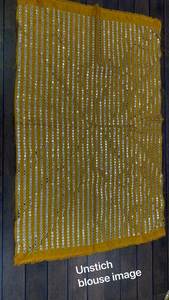 Lehenga Choli tendance et élégant en tissu filet doux, couleur jaune, avec broderies à sequins, spécial Haldi, pour mariée ou femme. - Product Image 6