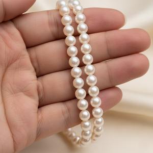 Perles rondes blanches d'eau douce naturelles 10 mm, qualité AA, certifiées par un tiers, lot en vrac pour la fabrication de bijoux, modèle Mehrajuddin Gems - Product Image 4