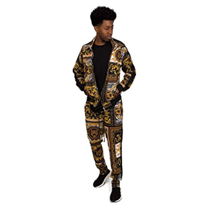 Ensemble survêtement homme avec sweat à capuche et pantalon de jogging imprimé Galaxy, tenue décontractée streetwear et sportswear deux pièces avec design graphique 3D - Product Image 1