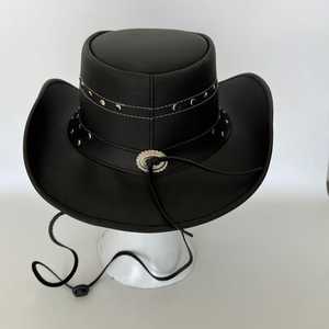 AMS SPORTS INTL Sombrero de Vaquero Unisex de Cuero con Banda de Cuerda, Talla Ajustable 56-58CM, Cuatro Estaciones, Casual para Exteriores, Adulto - Product Image 1
