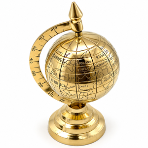 <b>Antique</b> Brass World Globe Decorative Vintage Desk <b>Ornament</b> Metal Stand Geographic Map Globe Home Office Study Library Decoration - Product Image 3