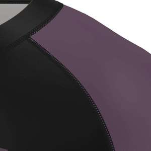 Camiseta de Compresión VROLL para Hombre, Manga Larga, Negra y Morada, para BJJ y MMA, de Secado Rápido, con Logotipo Estampado en la Parte Delantera - Product Image 5
