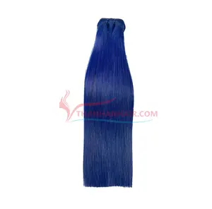 Vietnam vente en gros bleu foncé couleur os droit brut cuticule aligné paquets de cheveux humains vendeur meilleur prix