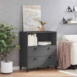 Étagère à livres en bois d'ingénierie gris anthracite 31,5 x 15,7 x 35,4 pouces - Product Image 3