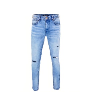 Jean en denim stretch droit pour homme, style Y2K Hip-Hop, taille 6XL, avec logo de créateur brodé et délavé pour résister aux déchirures - Product Image 2
