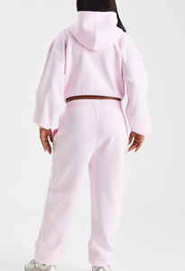 UrbanGazer Women's <b>Pink</b> Hooded Sweatshirt & Sweatpants Set Full Sleeve Loose Fit Casual <b>Tracksuit</b> With Side Pockets - Product Image 6