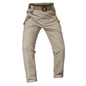Men's Black Tactical <b>Pants</b> 100% Polyester Rip-Stop Canvas Solid Color Winter Breathable Windproof Cotton Lining Outdoor Wear - Product Image 2